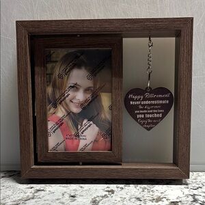 Brown Rustic Picture Frame with Heart Accent